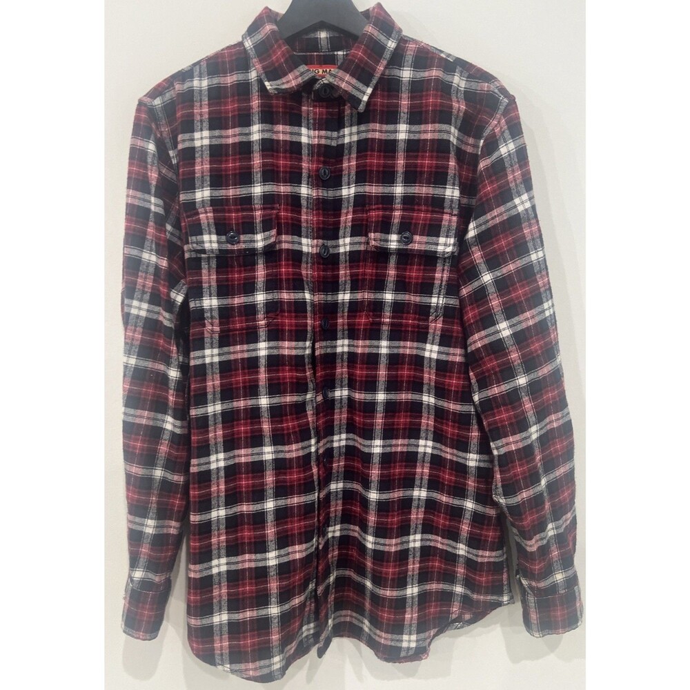 Vintage Big Mac Shirt Mens M Red Flannel Plaid JcPenny Work